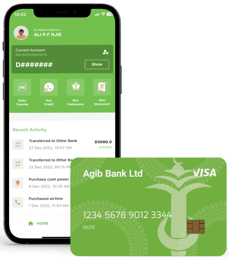 AQ Agib Mobile App With VISA Card